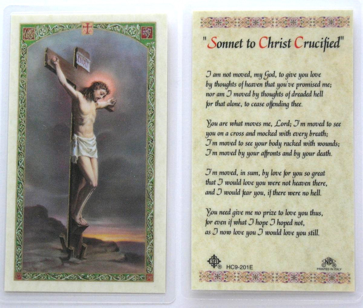 Laminated - Crucifixion - Sonnet  to Christ Crucified