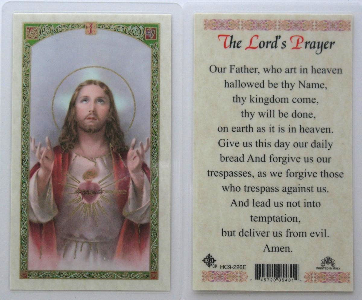 Laminated - Sacred Heart - The Lord's Prayer