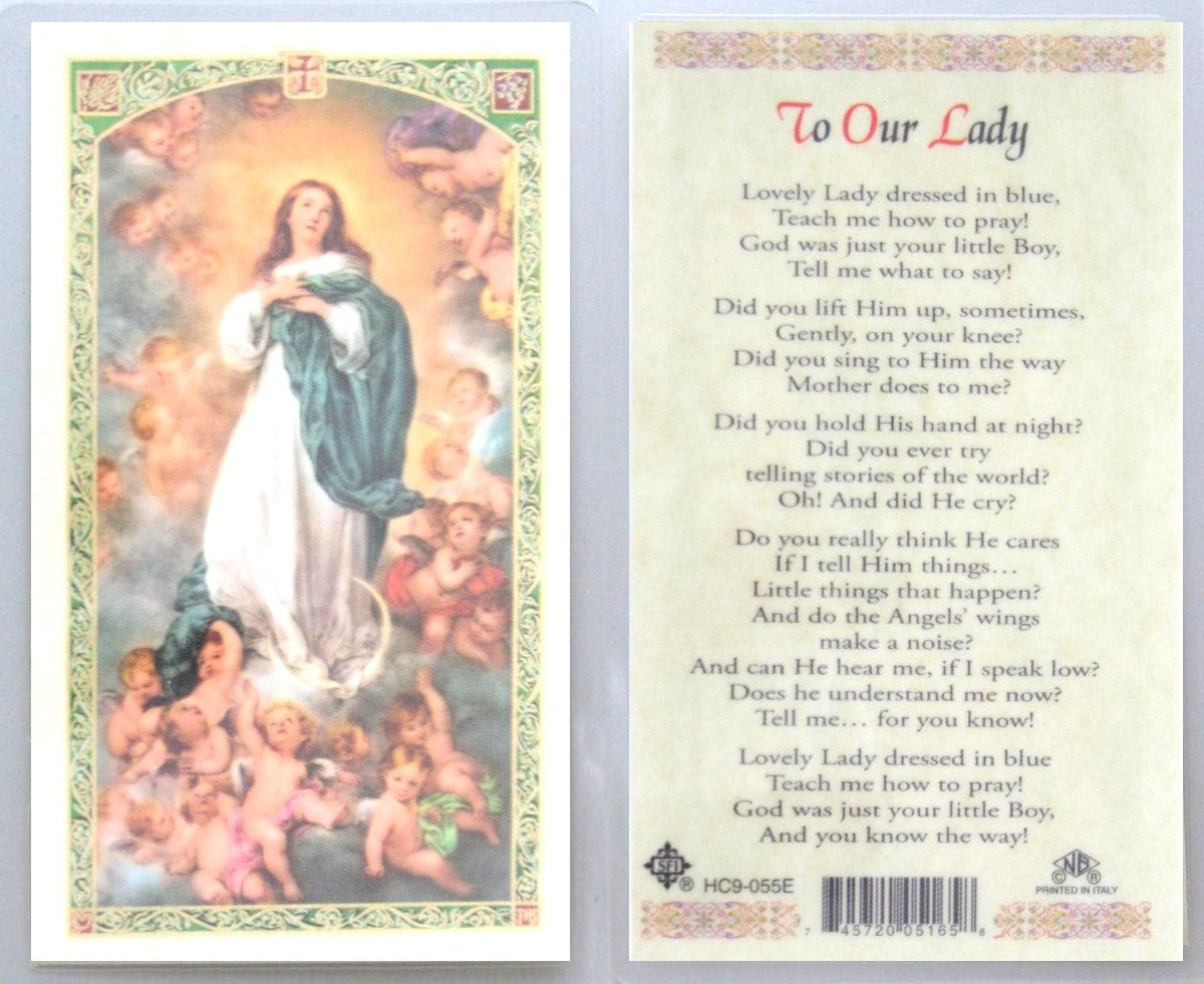 Laminated - Immaculate Conception - To Our Lady