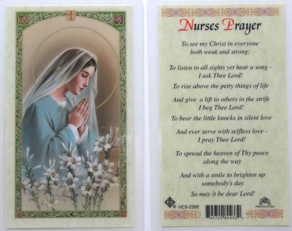 Laminated - Mary - Nurse's Prayer