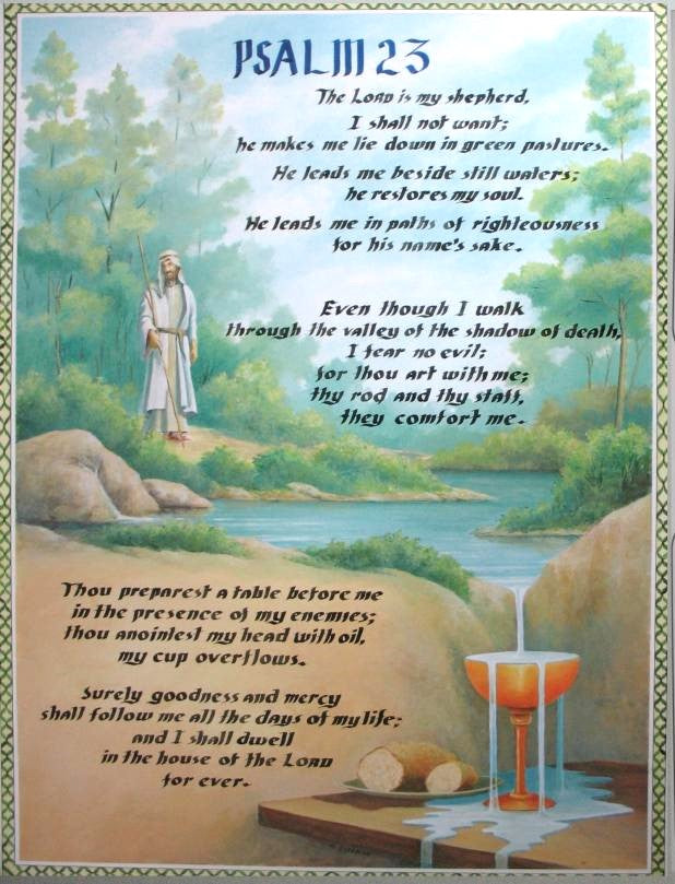 Poster - 23rd Psalm - Laminated