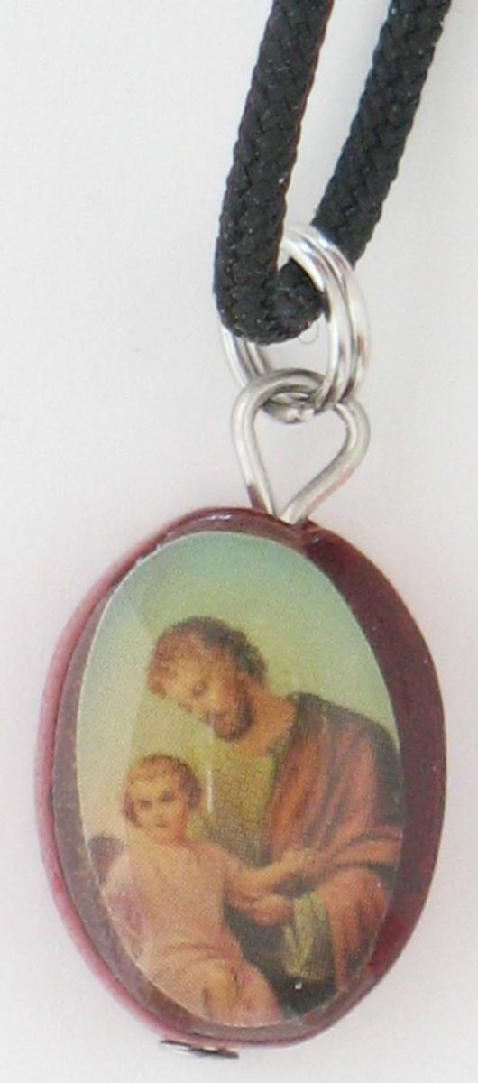 St Joseph Wooden Pendant on Cord