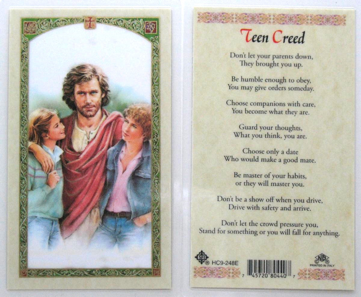 Laminated - Jesus with Children - Teen Creed