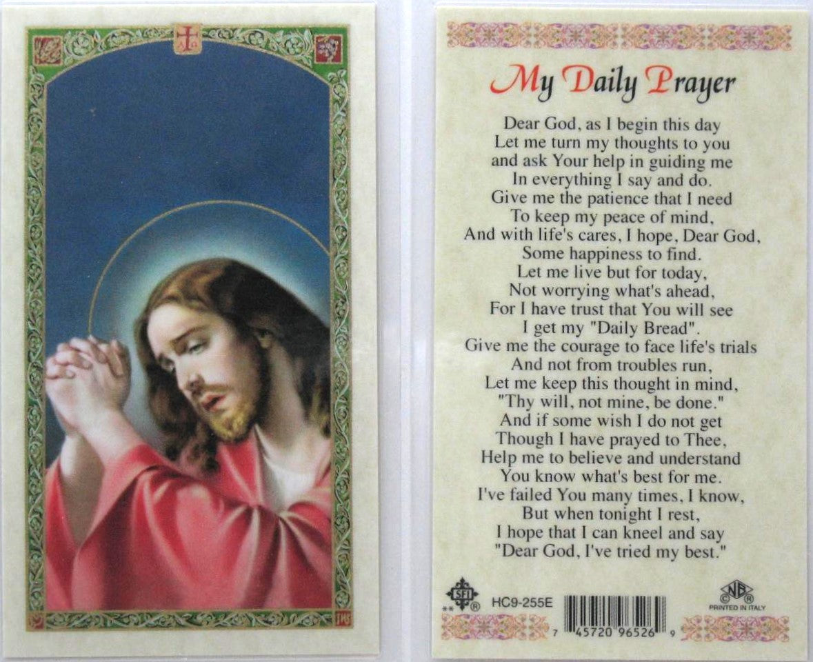 Laminated - Praying Jesus - My Daily Prayer