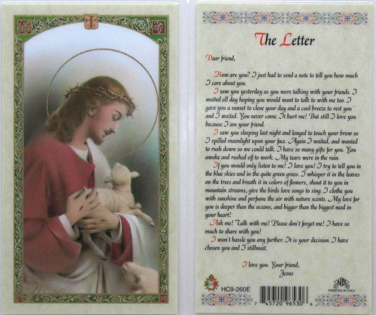 Laminated - Jesus with Lamb - The Letter