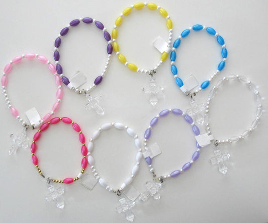 Rosary Bracelet - Stretch with Plastic Beads