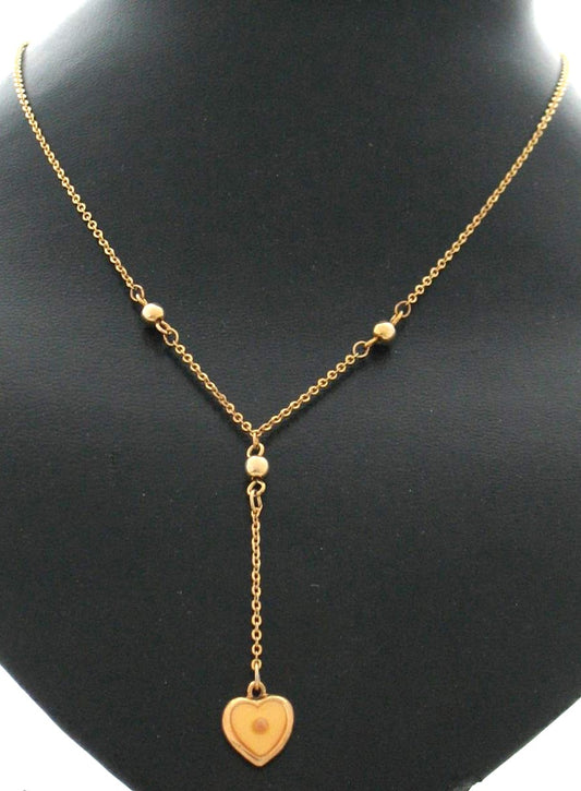 Gold Colored Heart with Mustard Seed Necklace - 16 inch