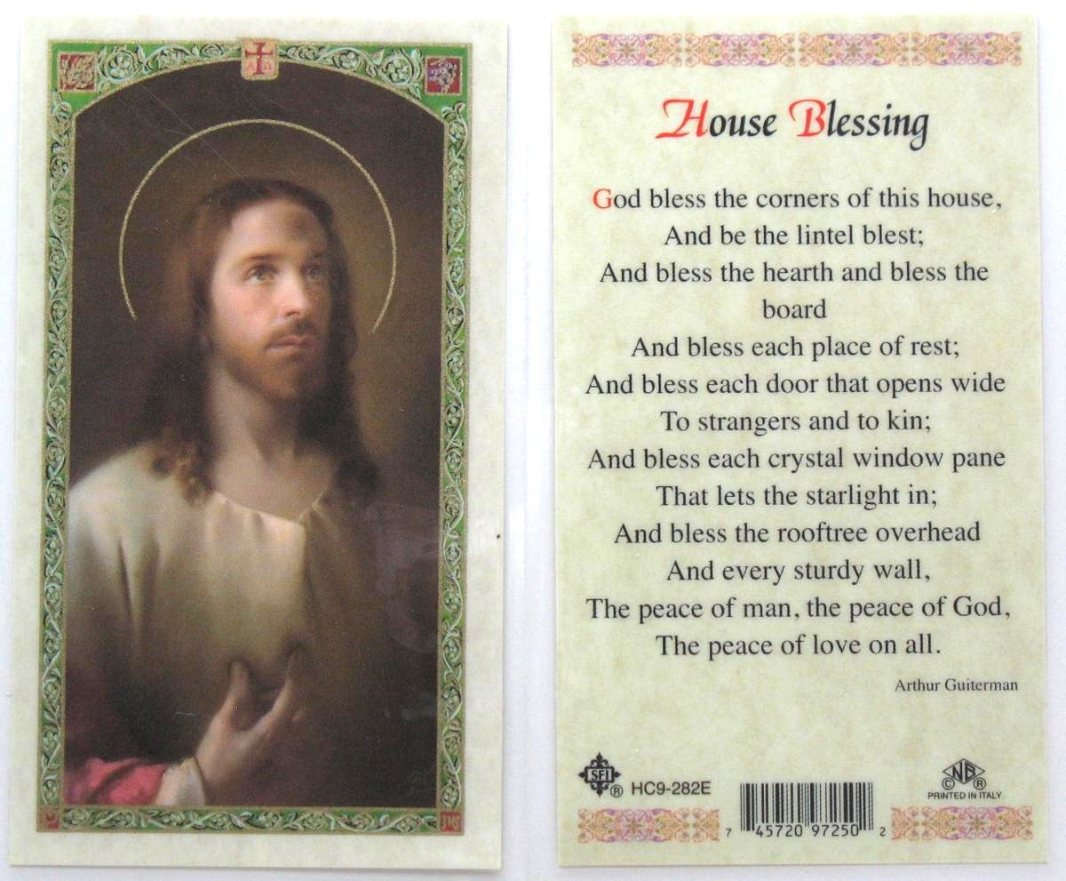 Laminated - Sacred Heart of Jesus - House Blessing