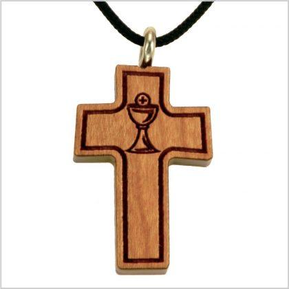 Wooden Cross on String - Chalice