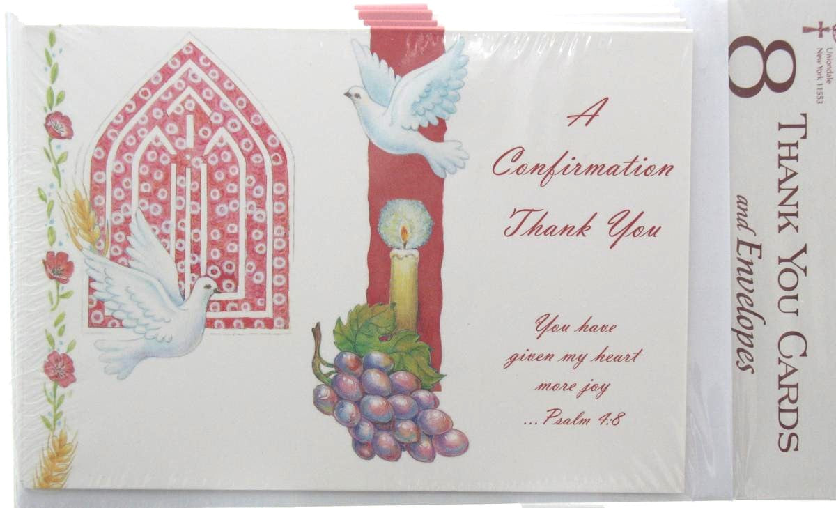 Confirmation Thank You Greeting Cards - package of 8