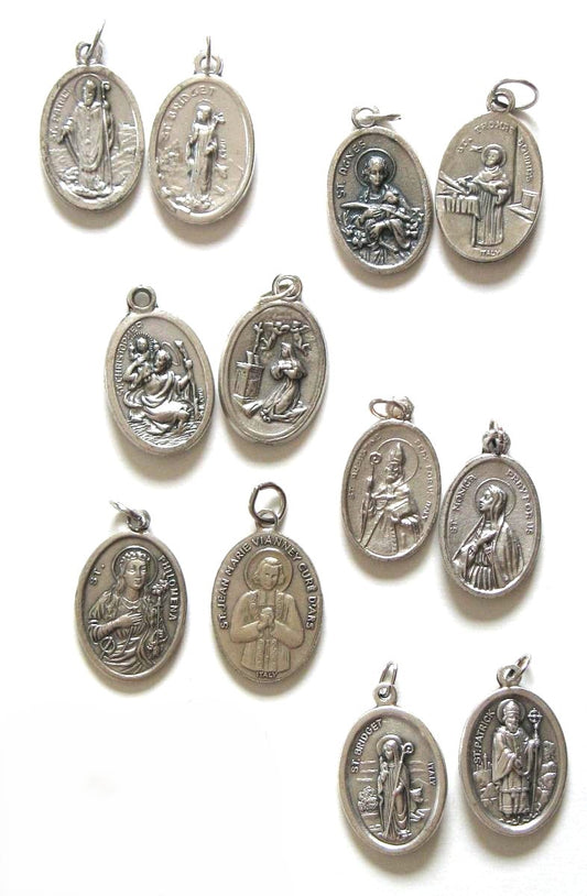 Oxidized Medals - Two-sided - Male & Female Saints