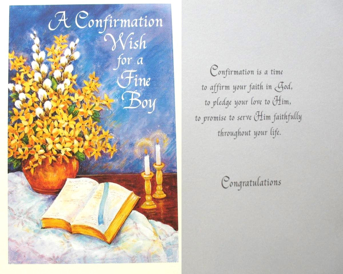 Confirmation Greeting Card - For a Fine Boy