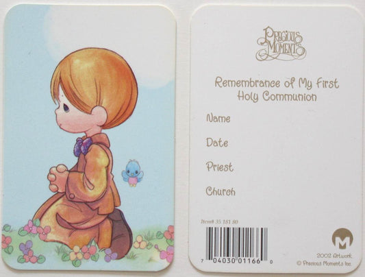 Plastic - Precious Moments Boy First Communion Card