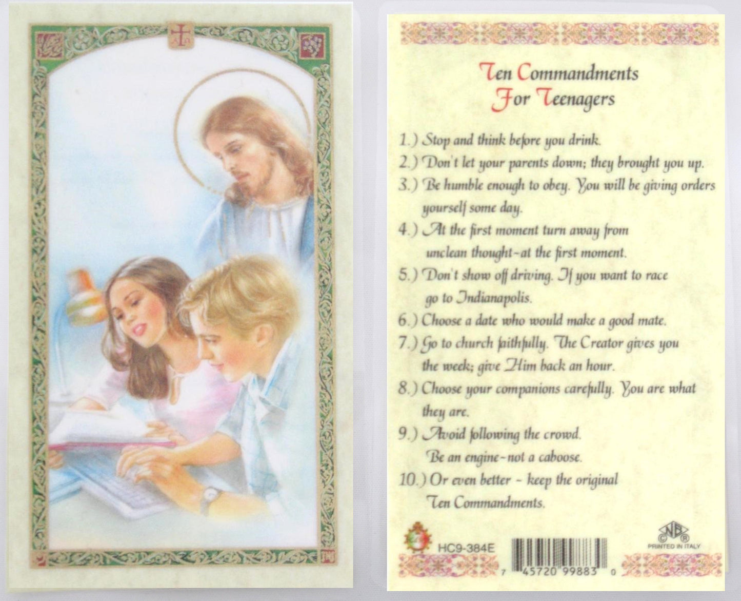 Laminated - Jesus with Teens - Ten Commandments for Teenagers