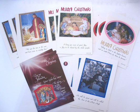 Christmas Greeting Cards - Scriptural Nativity -  5 Verses - Variety Packs of 15
