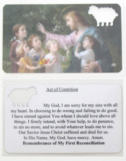 Laminated - First Reconciliation Remembrance Prayercard - Act of Contrition