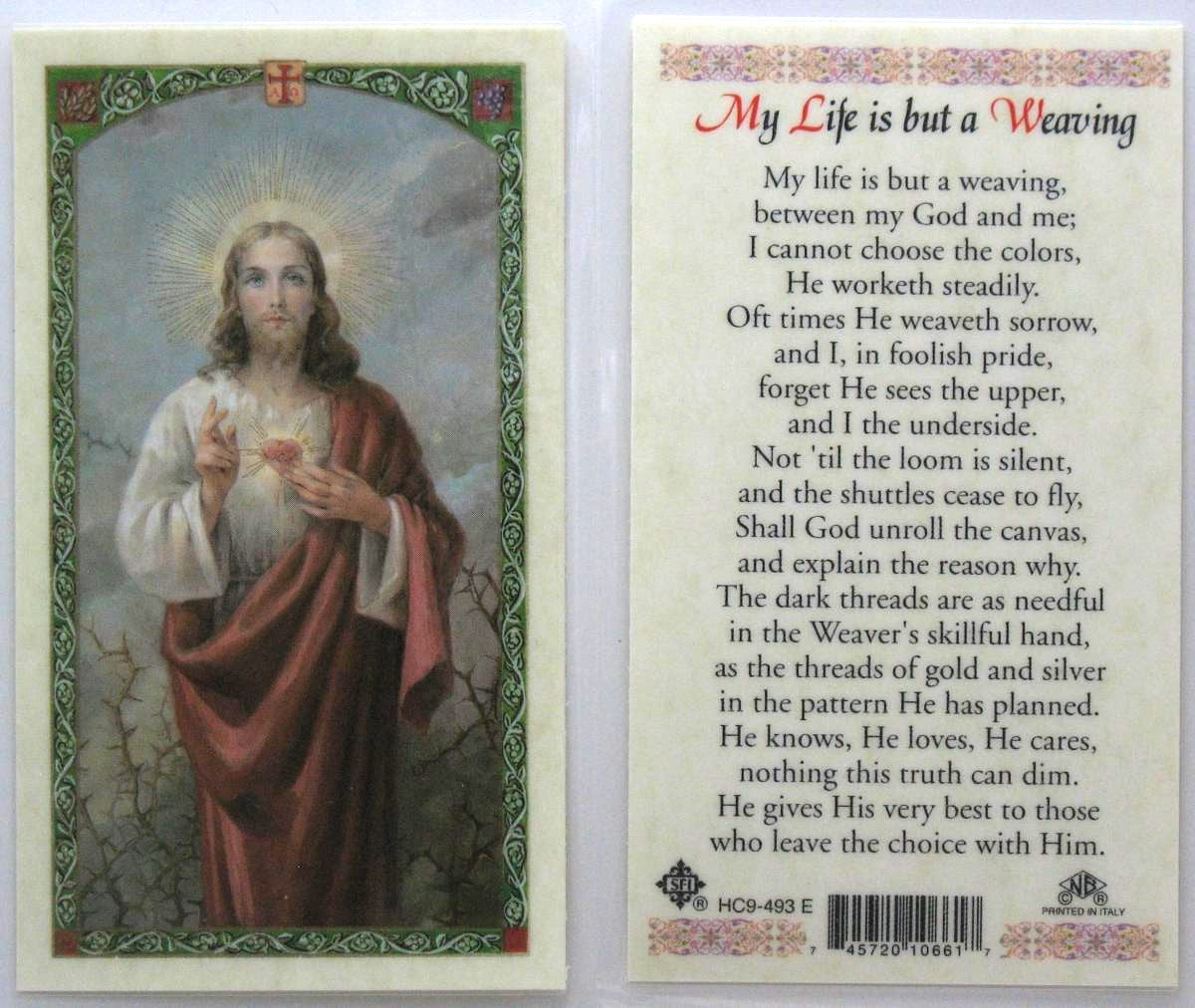 Laminated - Sacred Heart - My Life is but a Weaving