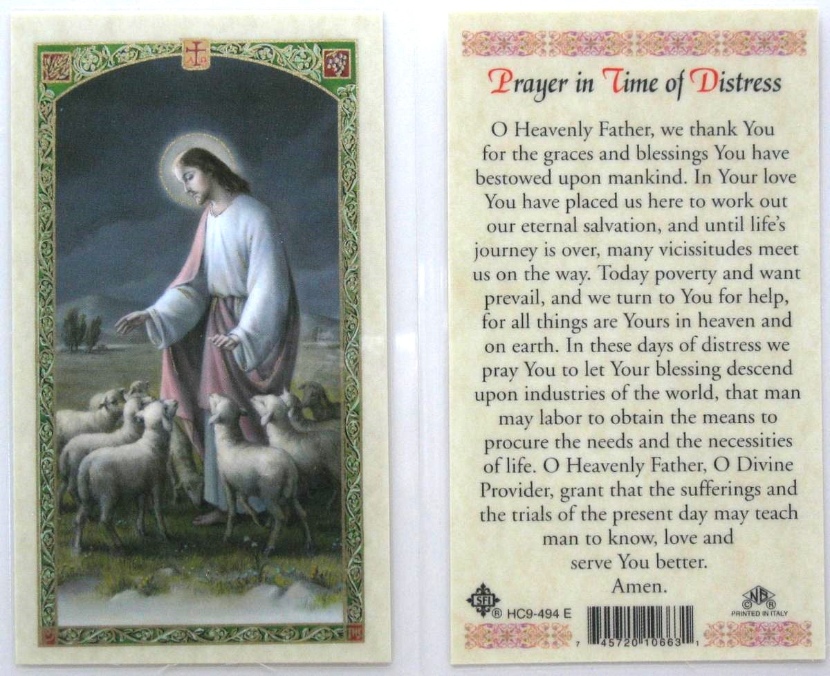 Laminated - Good Shepherd - Prayer in Time of Distress