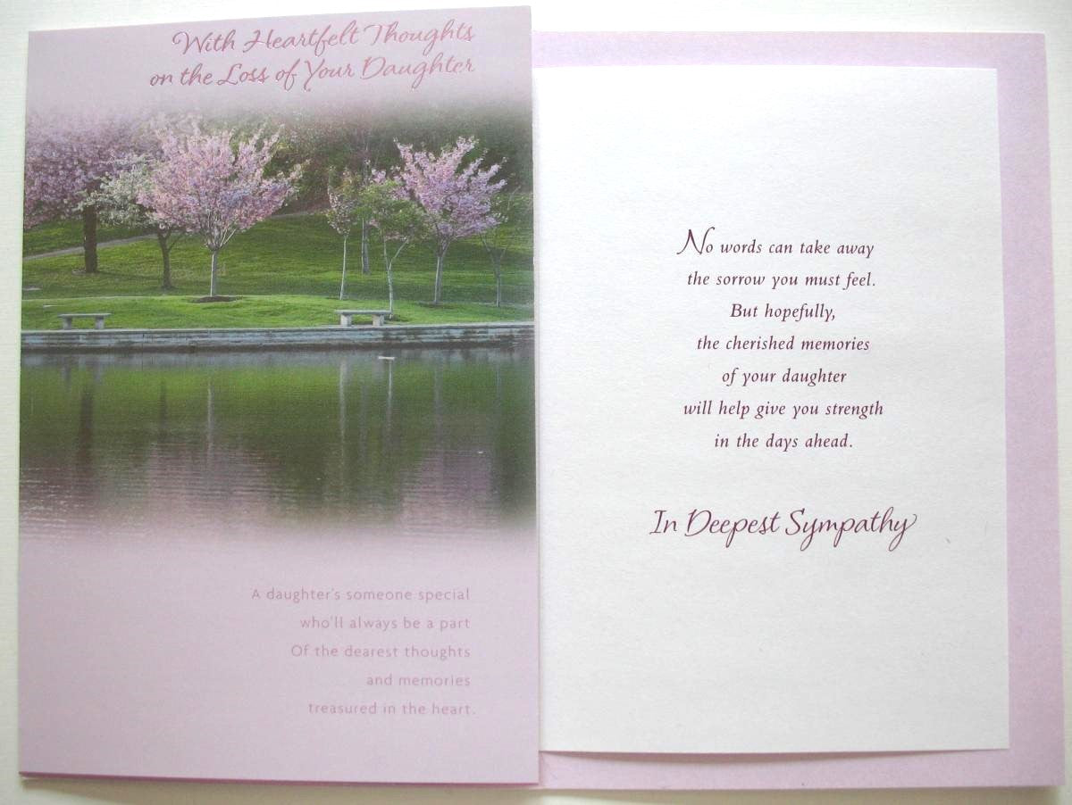 Sympathy Greeting Card - Loss of Your Daughter