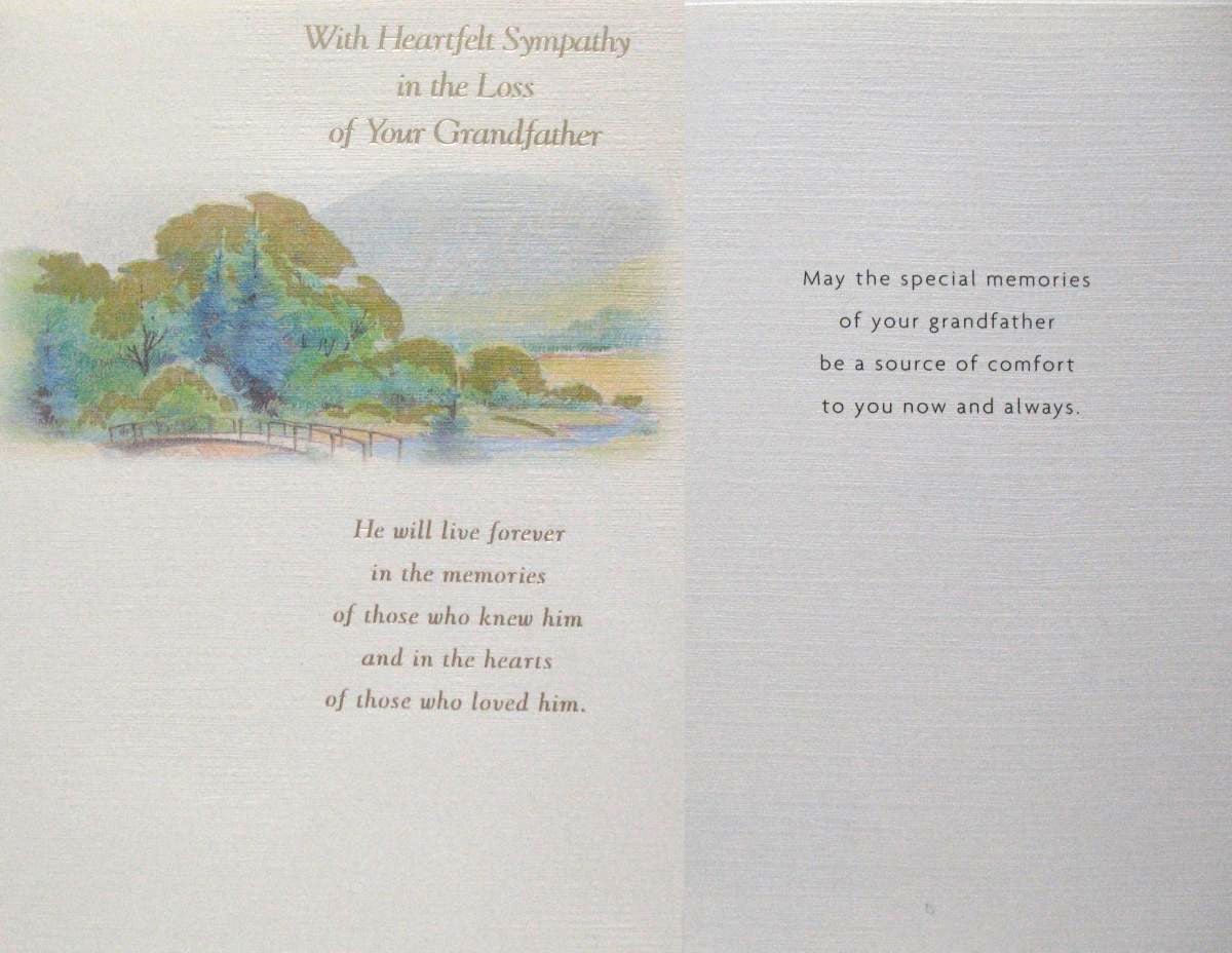 Sympathy Greeting Card - Loss of Your Grandfather