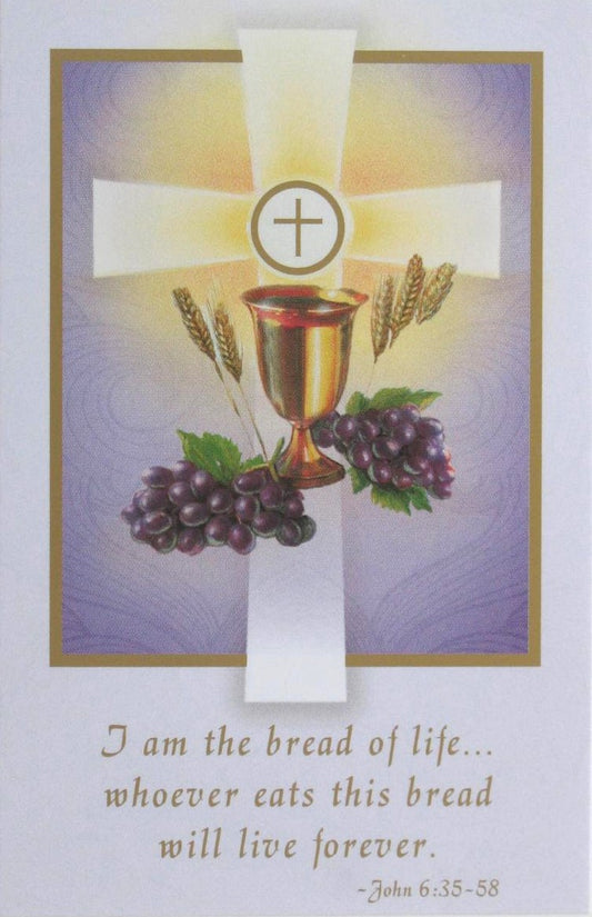 First Communion Prayercard - Paper Cardstock - Blank On Back