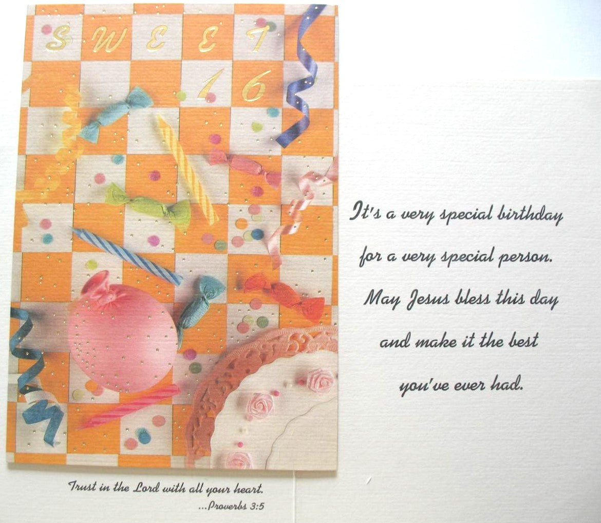 Sweet Sixteen (16th) Birthday Greeting Card