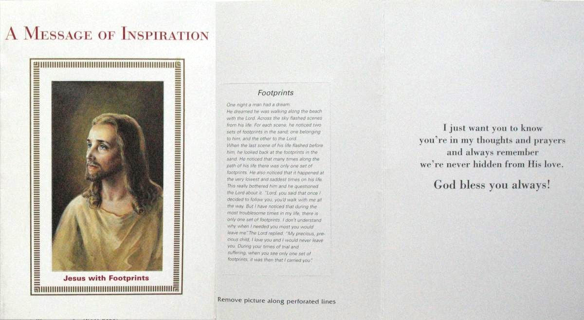 Encouragement Greeting Card - Jesus with Footprints