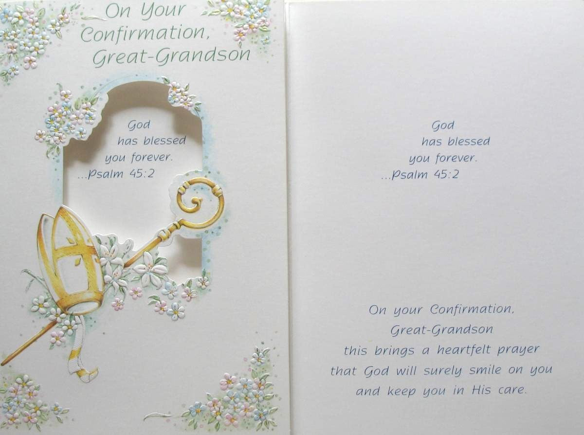 Great Grandson Confirmation Greeting Card