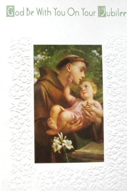 Jubilee Greeting Card - St. Anthony with Removable Prayer Card