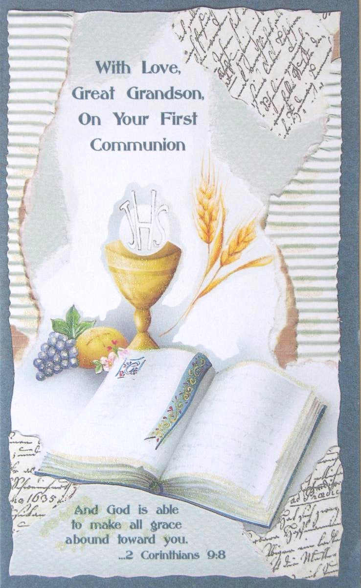 Great Grandson - First Communion Greeting Card