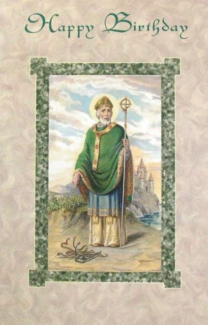 Birthday Greeting Card - St. Patrick with Removeable Prayercard