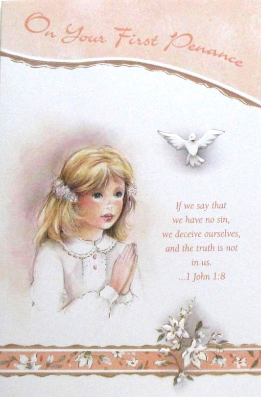 Girl First Penance Greeting Card