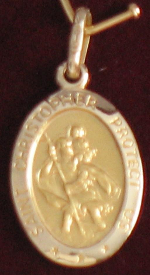 10K Gold St. Christopher Medal - 16 mm