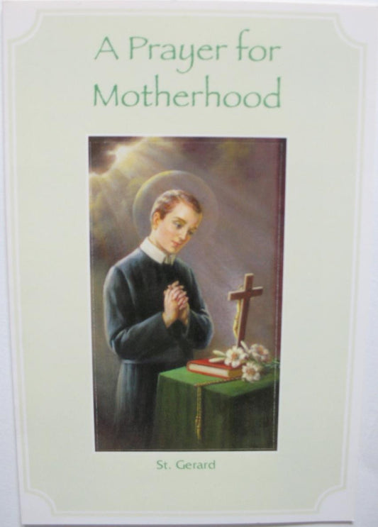 Prayer for Motherhood Greeting Card - with St. Gerard Removable Prayercard