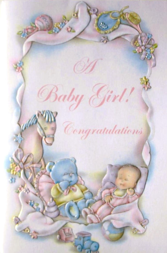 Baby Girl Congratulations Greeting Card
