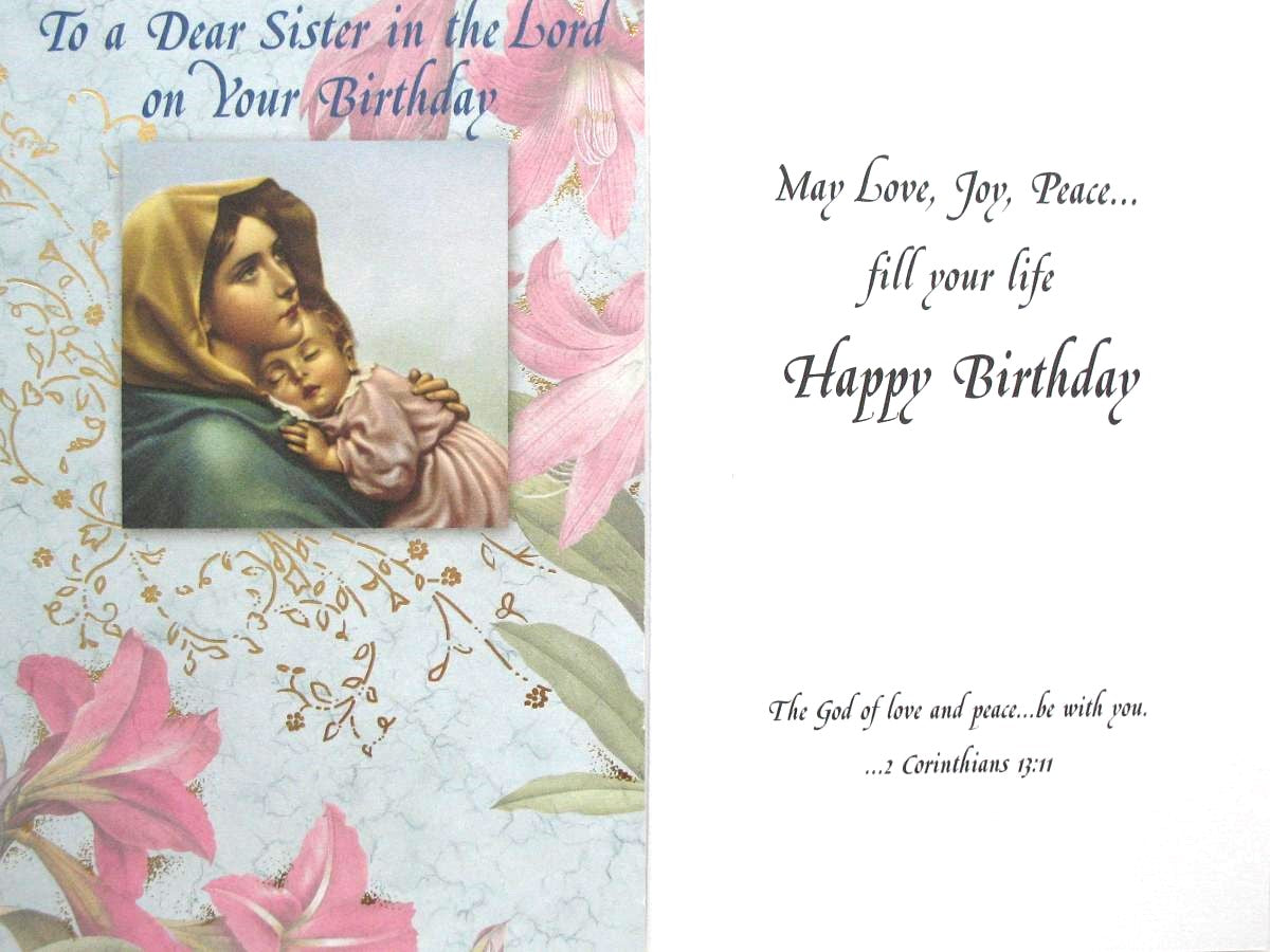 Dear Sister in the Lord Birthday Greeting Card