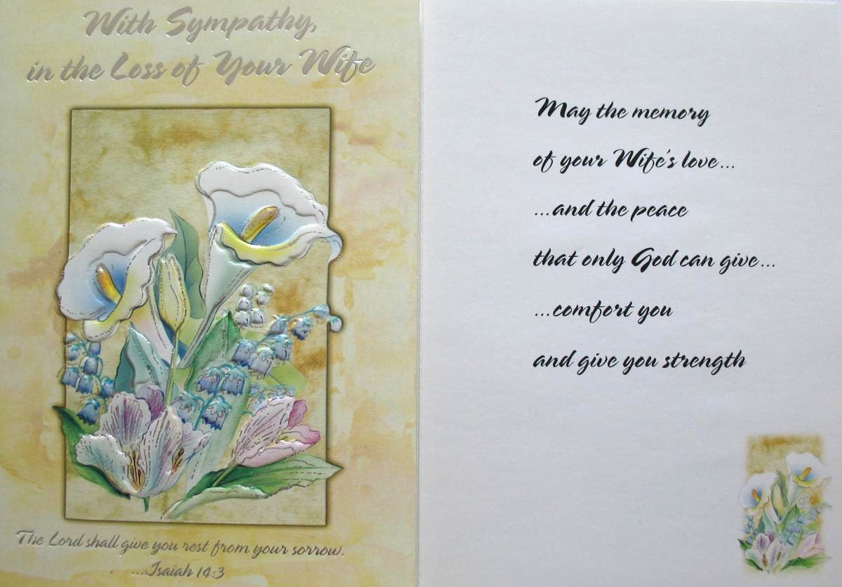 Sympathy Greeting Card - Loss of Your Wife