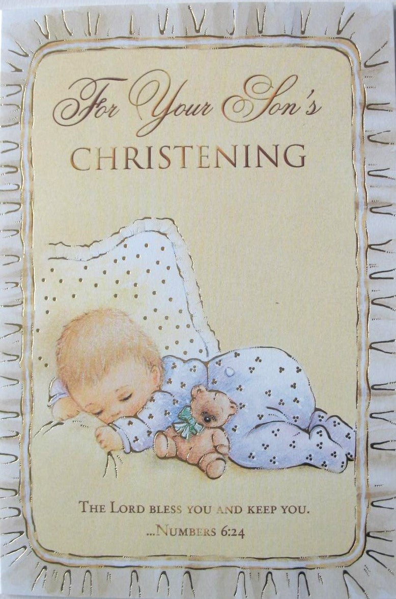 For Your Son's Christening Greeting Card