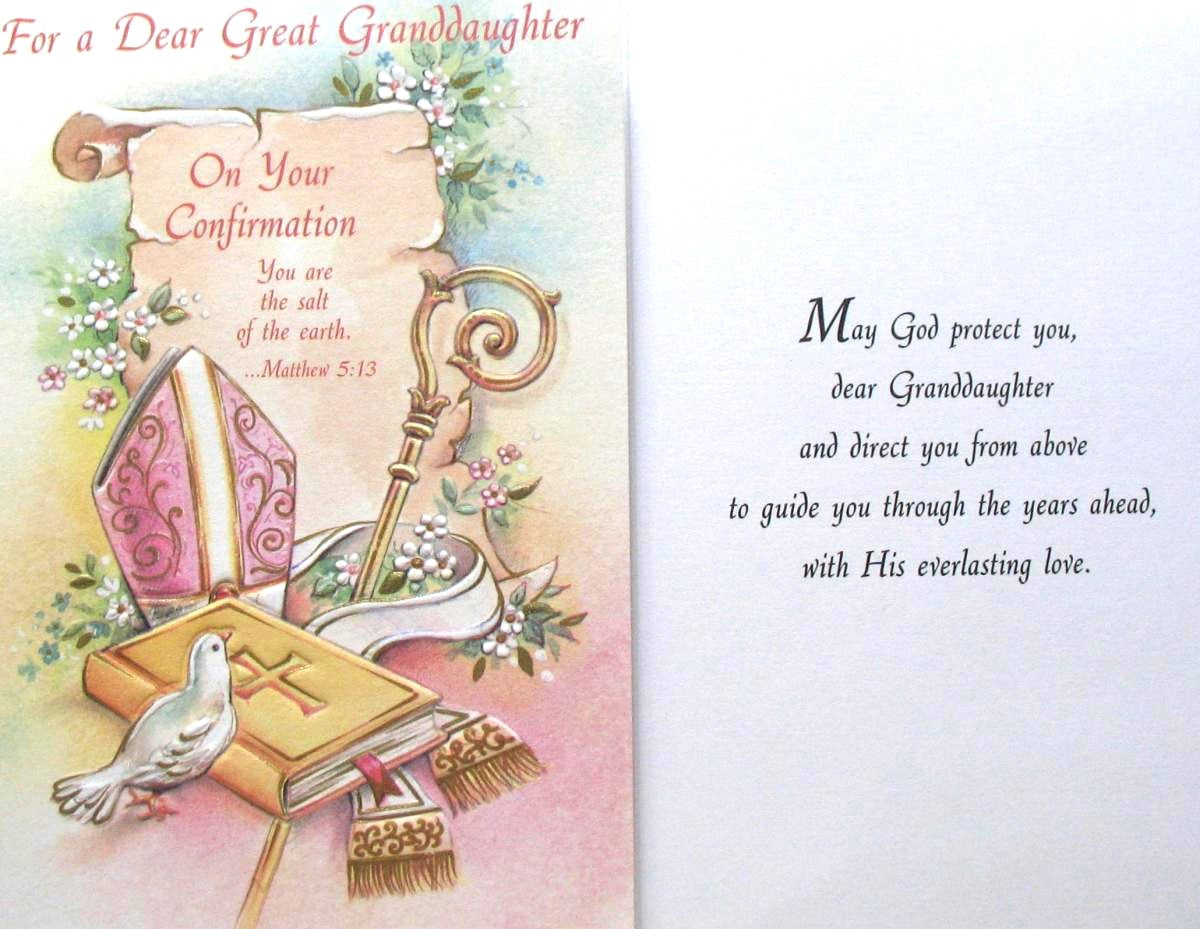 Great Granddaughter Confirmation Greeting Card