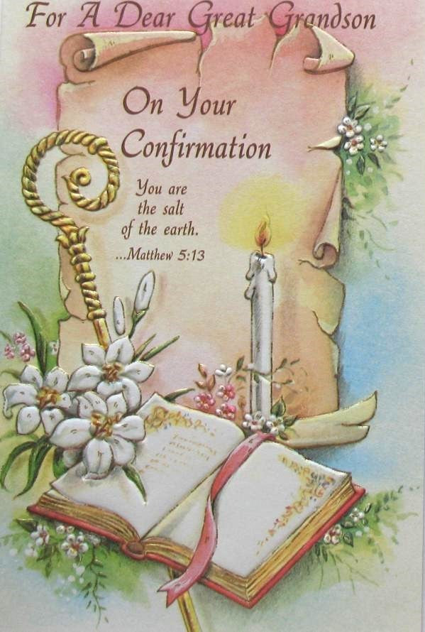 Great Grandson Confirmation Greeting Card