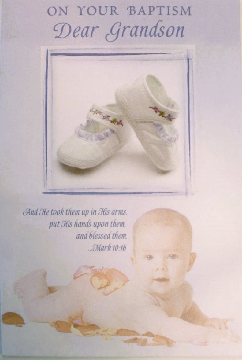 Grandson Baptism Greeting Card