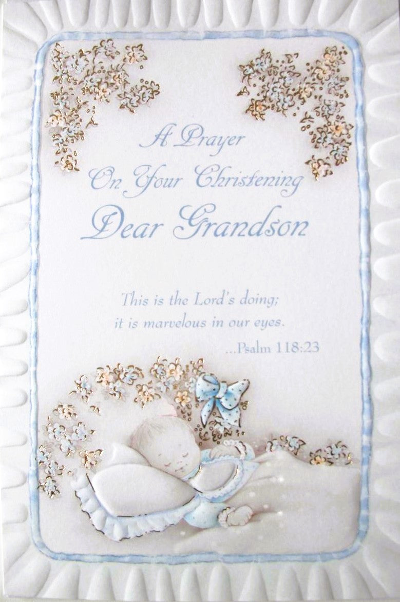 Grandson Christening Greeting Card