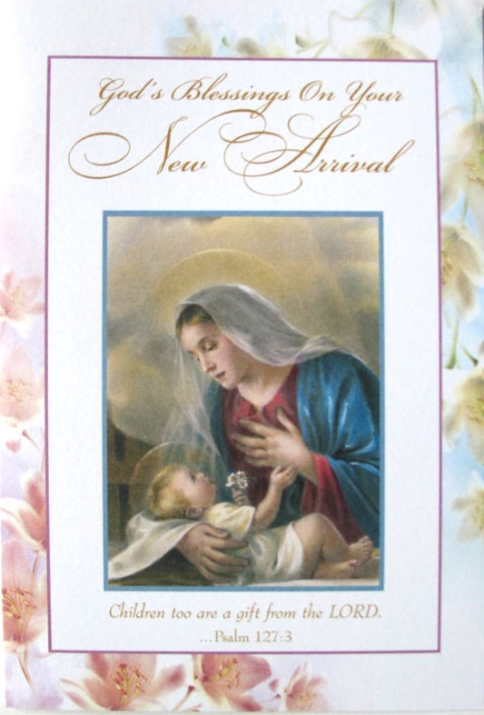 New Arrival Congratulations Greeting Card - Mother's Petition to Mary
