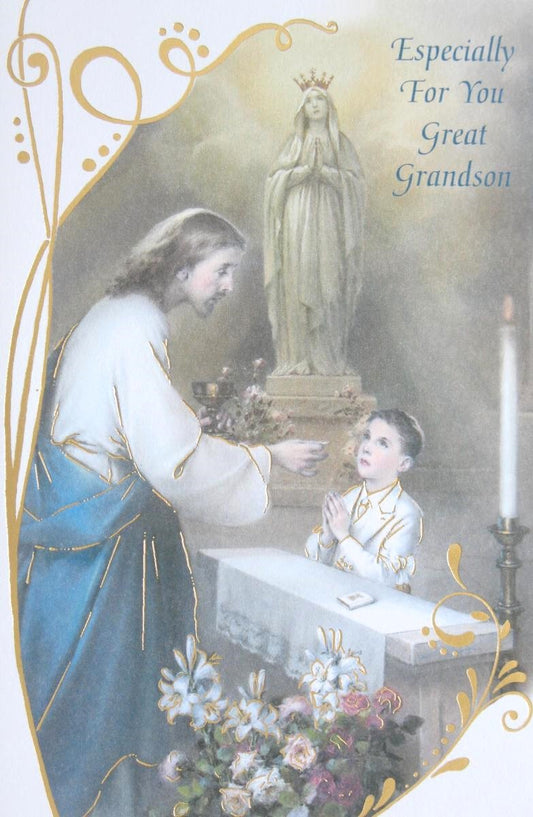 Great Grandson - First Communion Greeting Card
