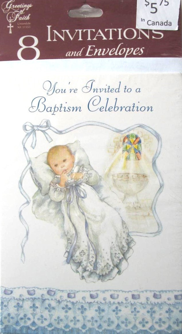 Invitations  - Baptism - Package of 8