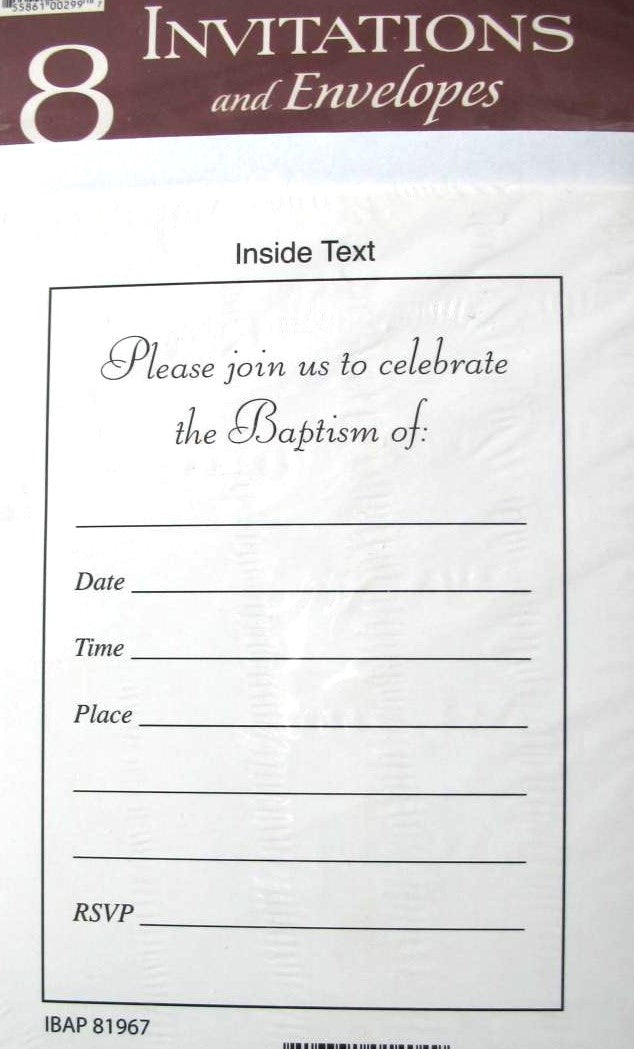 Invitations  - Baptism - Package of 8