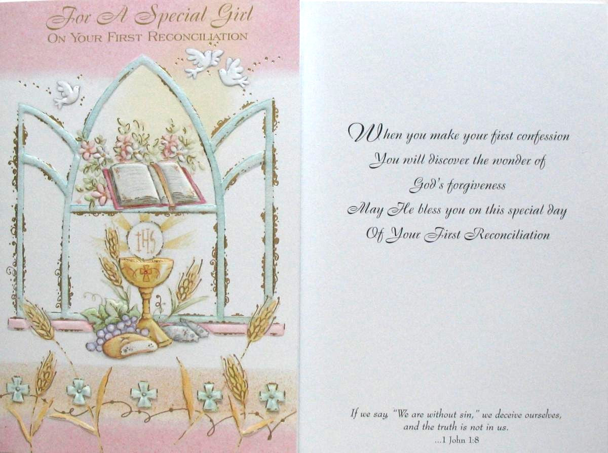 Girl First Reconciliation Greeting Card