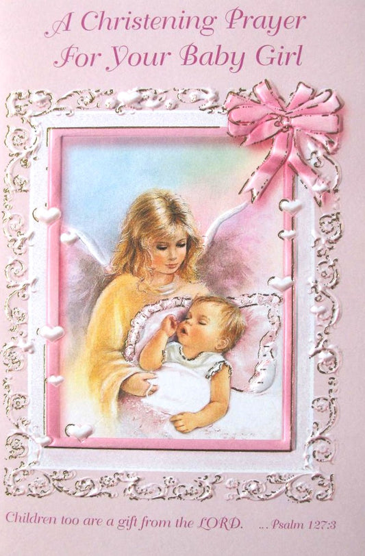 Baby Girl Christening Greeting Card