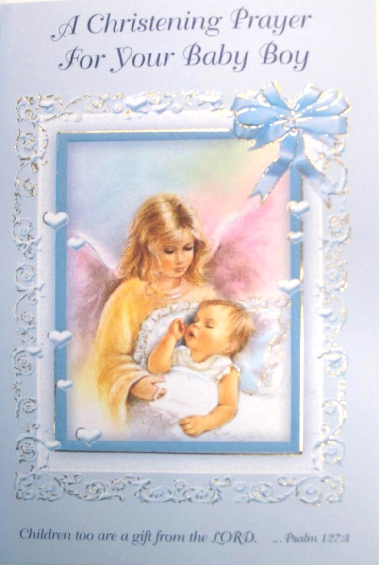 Baby Boy Christening Greeting Card