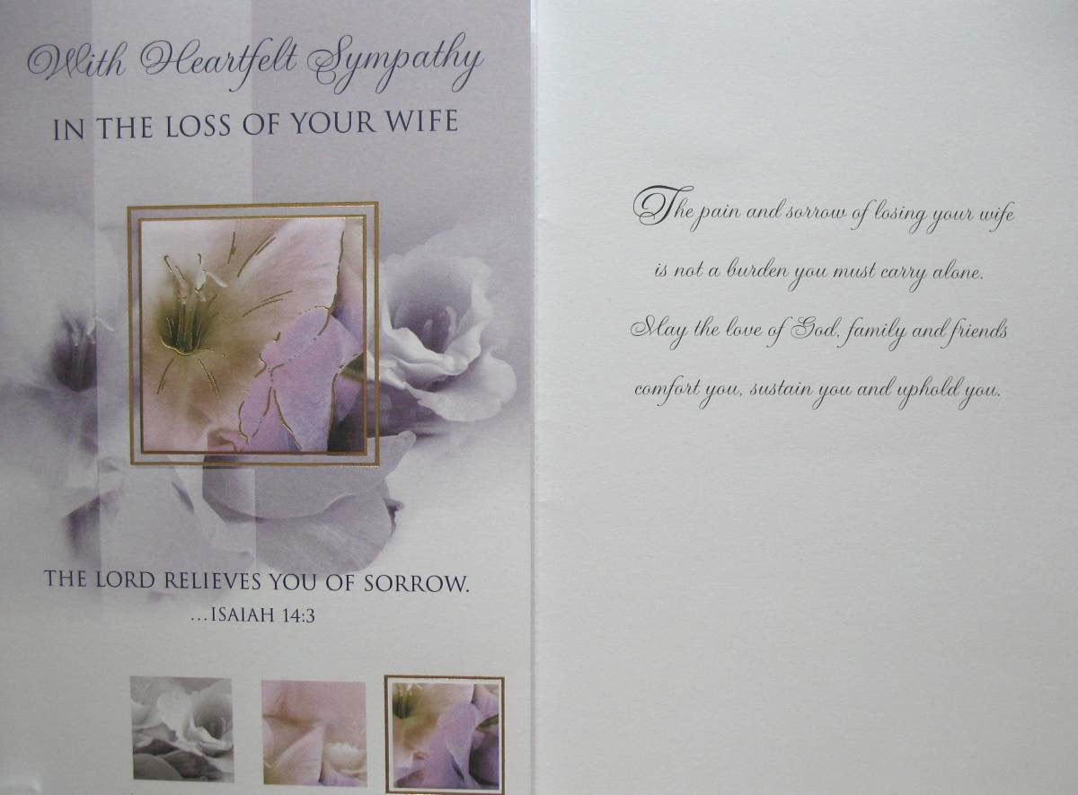 Sympathy Greeting Card - Loss of Your Wife